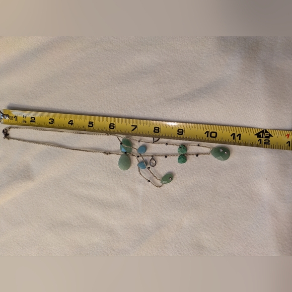 Silpada Cubic Zirconia Amazonite Howlite Turquoise Silver Knotted Necklace - Picture 9 of 9